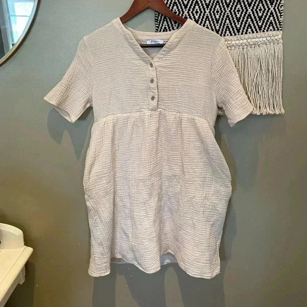 POLYGRAM TAN BEACH DRESS M